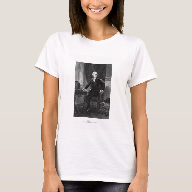 Alexander Hamilton Sitting At His Desk T-Shirt (Front)