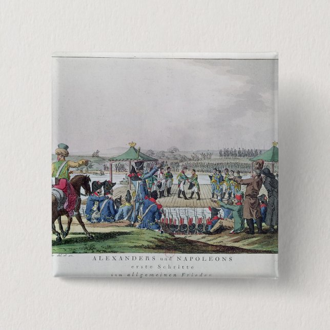 Alexander I  and Napoleon 15 Cm Square Badge (Front)