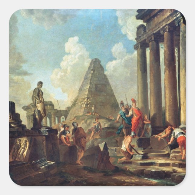 Alexander III  the Great before the Tomb Square Sticker (Front)