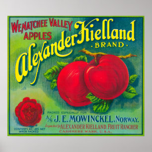 Alexander Kielland Apple Label - Cashmere, WA Poster