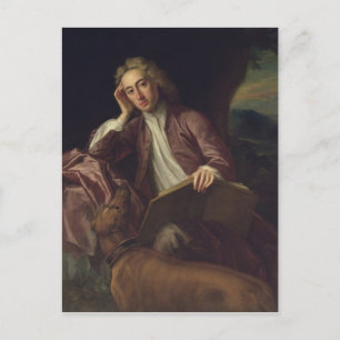 Alexander Pope and his dog, Bounce, c.1718 Postcard
