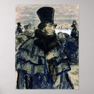 Alexander Pushkin on the Neva Embankment Poster