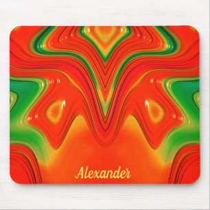 ALEXANDER ~ Red Green and Yellow Design Mouse Pad