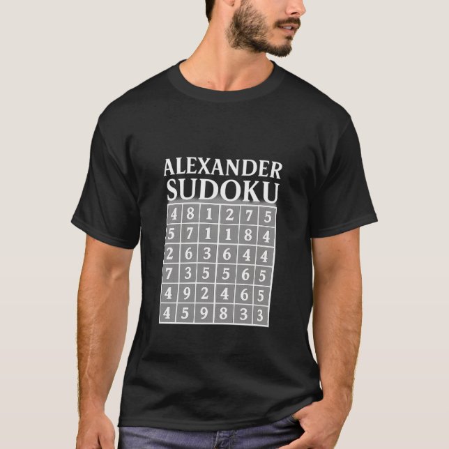 ALEXANDER Sudoku Puzzle – White Logic Tee (Front)