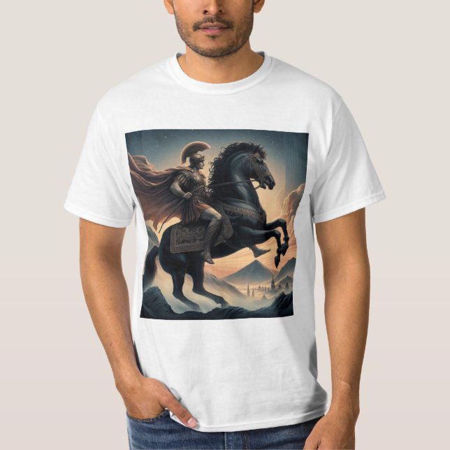 Alexander the Great and Bucephalus: The Double Leg T-Shirt (Front)
