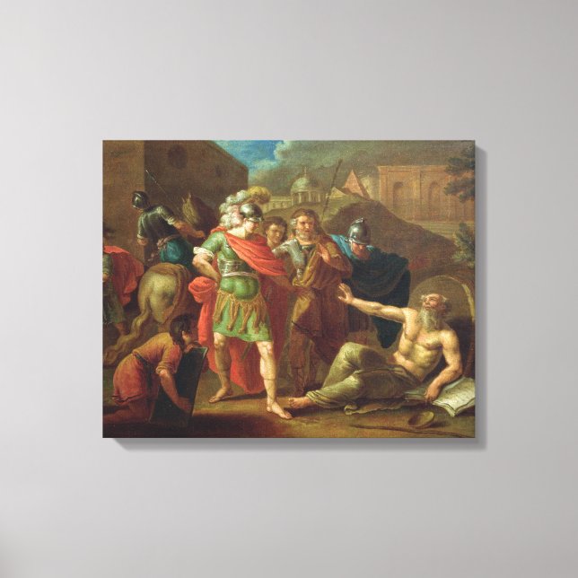 Alexander the Great visits Diogenes at Corinth Canvas Print (Front)