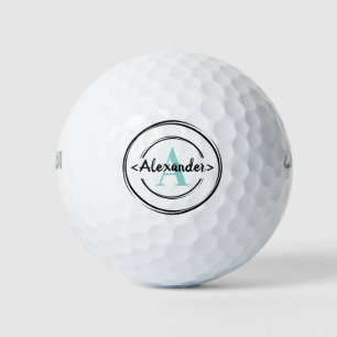 Alexander turquoise  Golf Game monogram Balls