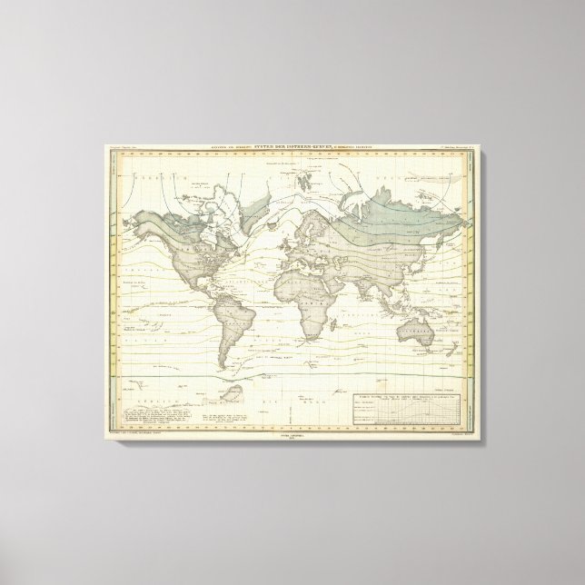 Alexander von Humboldt's system isothermal curves Canvas Print (Front)