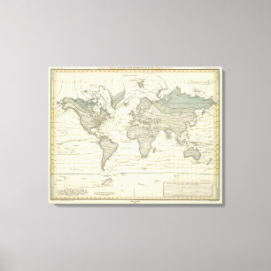 Alexander von Humboldt's system isothermal curves Canvas Print