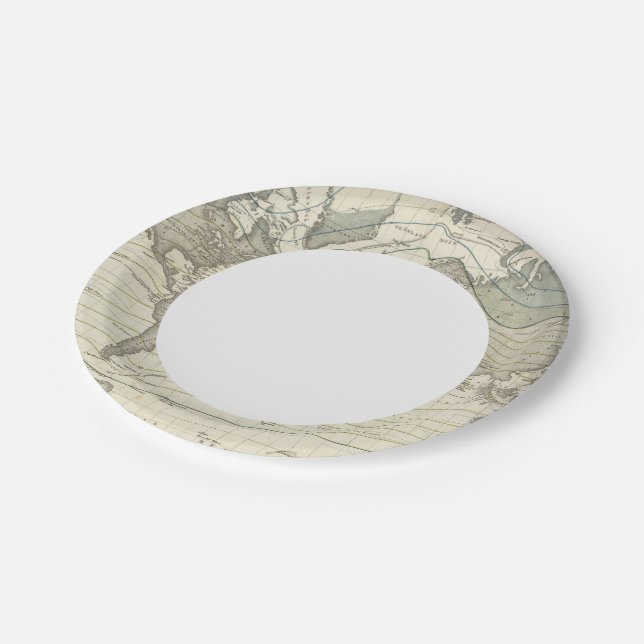 Alexander von Humboldt's system isothermal curves Paper Plate (Angled)