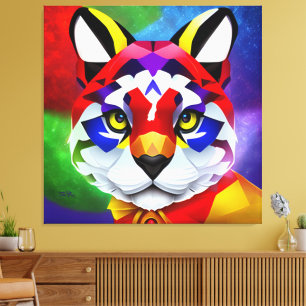 Alexander's Cat blue canvas print