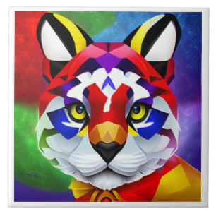 Alexander's Cat large white tile