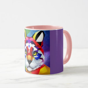 Alexander's Cat purple and pink center combo mug