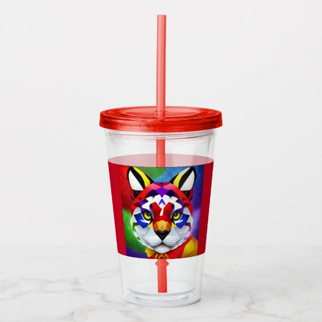 Alexander's Cat red acrylic tumbler (Front)