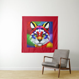 Alexander's Cat red tapestry