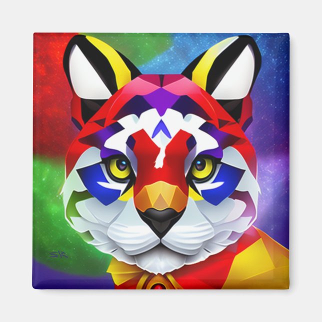 Alexander's Cat square magnet (Front)