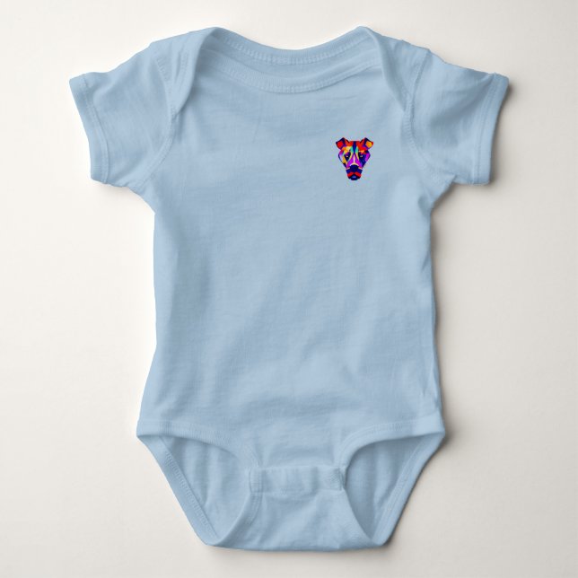 Alexander's Dog baby blue bodysuit pocket (Front)