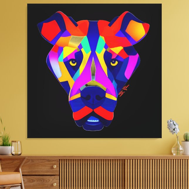 Alexander's Dog black canvas print (Insitu(LivingRoom))