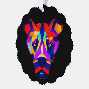Alexander's Dog black scalloped paper ornament