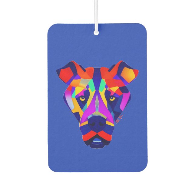 Alexander's Dog blue car air freshener (Front)