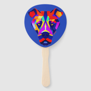 Alexander's Dog blue paddle hand fans