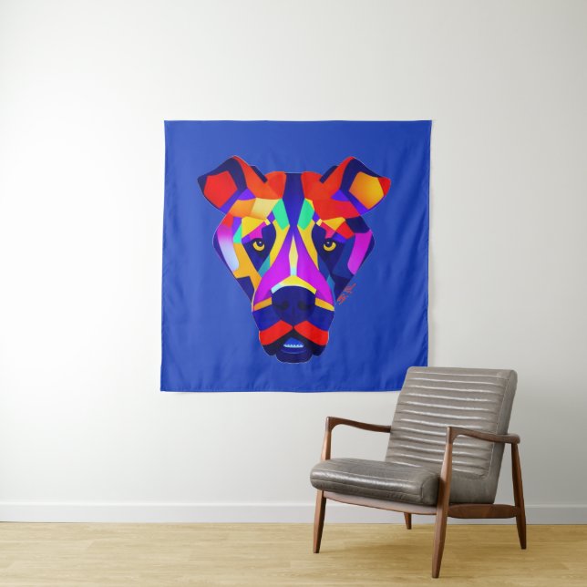 Alexander's Dog blue tapestry (In Situ)