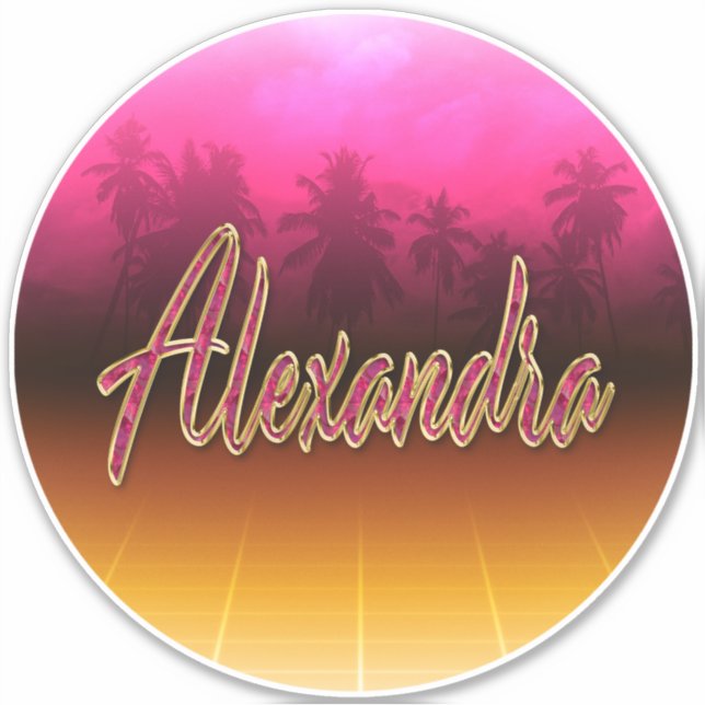 Alexandra First Name Pink Sticker (Front)