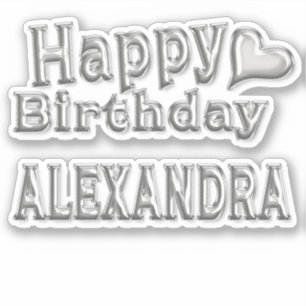 Alexandra Happy Birthday silver Sticker
