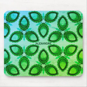ALEXANDRE ~ Abstract Green Pattern ~ Personalised Mouse Pad