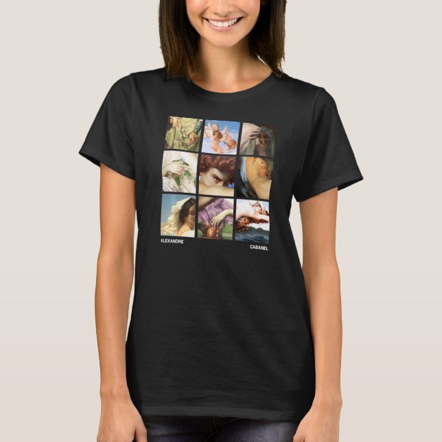 Alexandre Cabanel Famous Paintings Grid T-Shirt (Front)