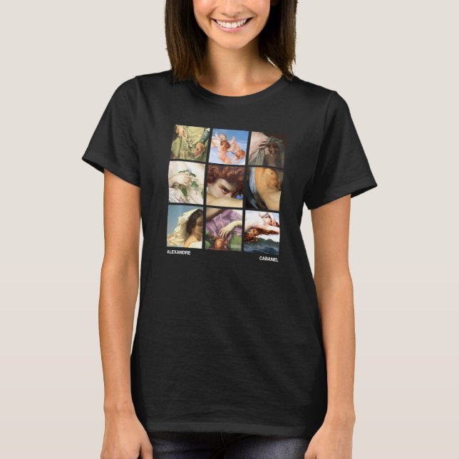 Alexandre Cabanel Famous Paintings Grid T-Shirt (Front)