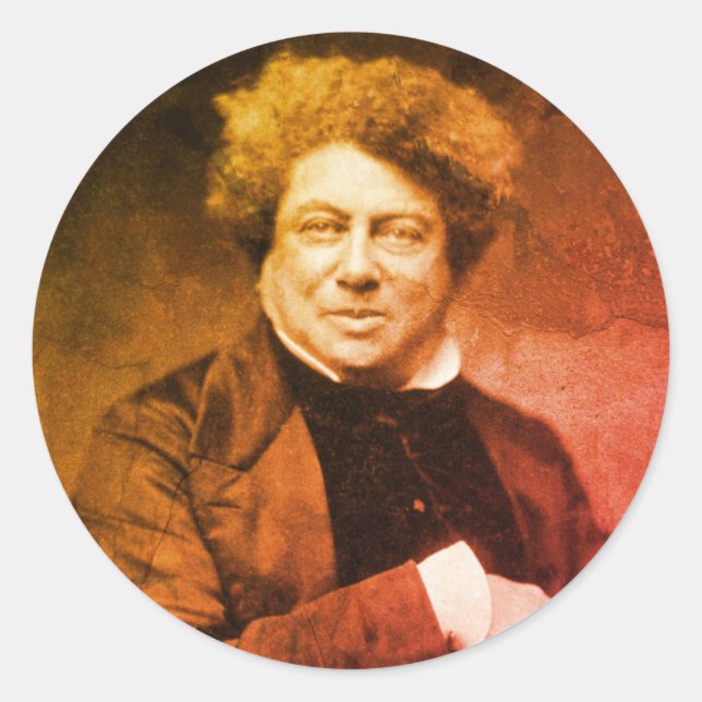 Alexandre Dumas Vintage Classic Round Sticker (Front)