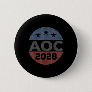 Alexandria 2028, Retro A.ocasio Cortez For Preside 6 Cm Round Badge