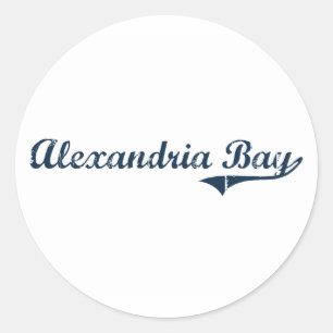 Alexandria Bay New York Classic Design Round Sticker