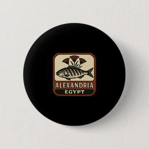 Alexandria Egypt Souvenir Egyptian Fish And Travel 6 Cm Round Badge