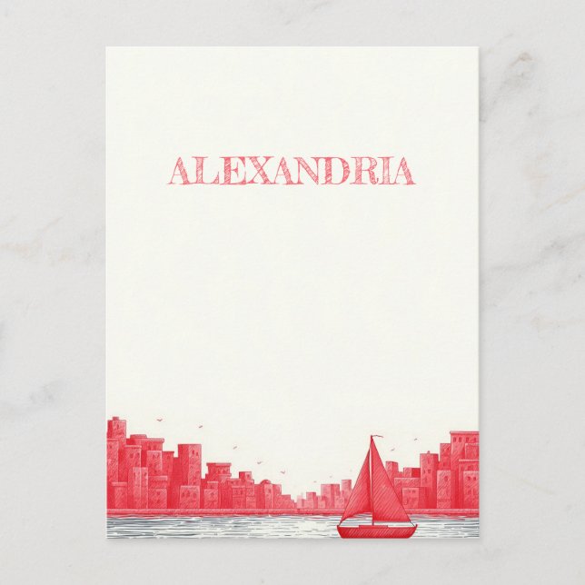Alexandria Egypt Travel Postcard (Front)