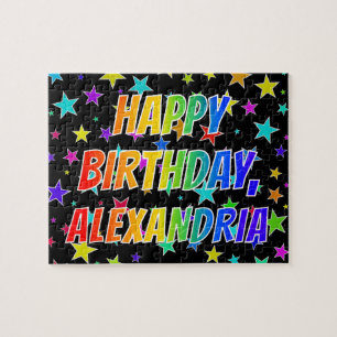 "ALEXANDRIA" First Name, Fun "HAPPY BIRTHDAY" Jigsaw Puzzle