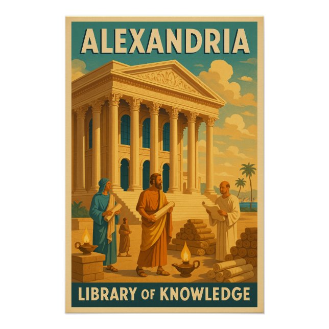 Alexandria – Library of Knowledge Poster (Front)