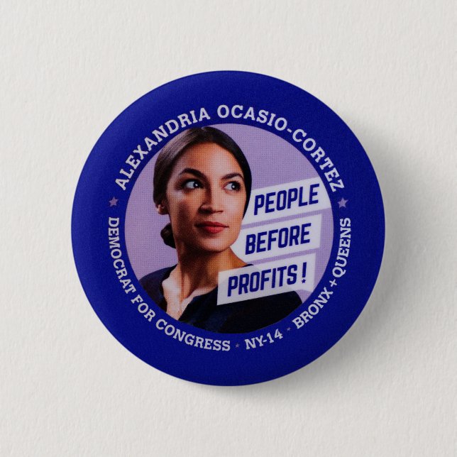 Alexandria Ocasio-Cortez 6 Cm Round Badge (Front)