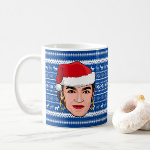 Alexandria Ocasio-Cortez (AOC) Christmas Coffee Mug