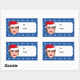 Alexandria Ocasio-Cortez (AOC) Christmas Rectangular Sticker