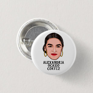 ALEXANDRIA OCASIO CORTEZ CUSTOM 3 CM ROUND BADGE