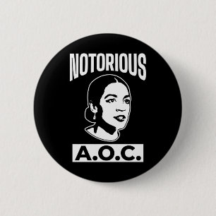 Alexandria Ocasio-cortez The Notorious Aoc Long Sl 6 Cm Round Badge