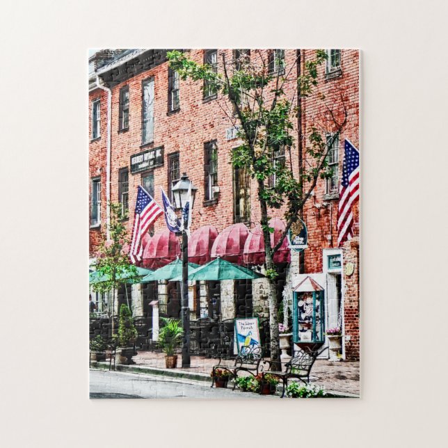 Alexandria Street With Cafe Jigsaw Puzzle (Vertical)