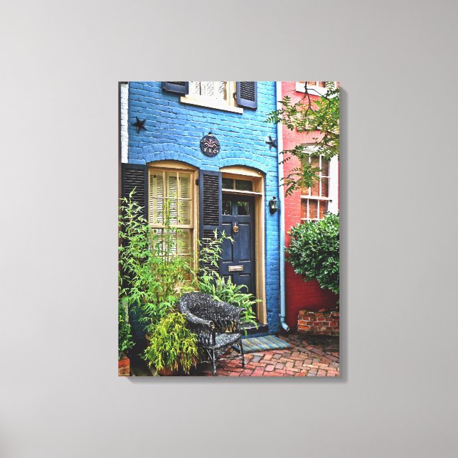 Alexandria VA -  Building With Fire Mark Canvas Print (Front)