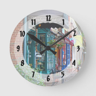Alexandria VA - Restaurant on N Washington St Round Clock