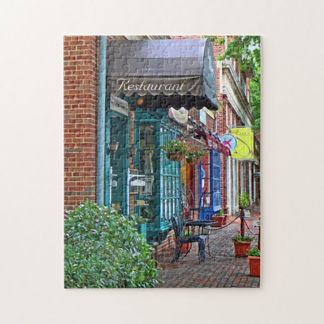 Alexandria VA - Restaurant With Brown Awning Jigsaw Puzzle (Vertical)