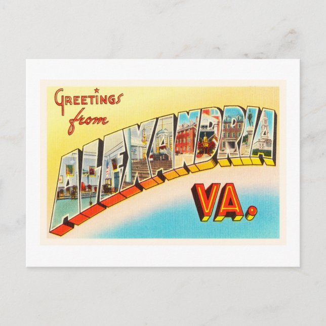 Alexandria Virginia VA Old Vintage Travel Postcard (Front)