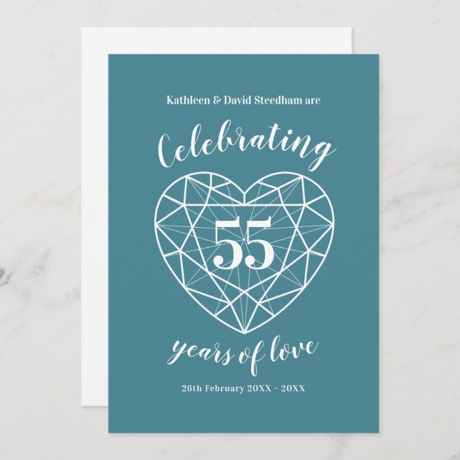 Alexandrite Anniversary 55 years of love invites (Front/Back)