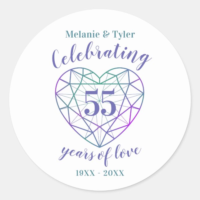 Alexandrite anniversary 55 years of love stickers (Front)